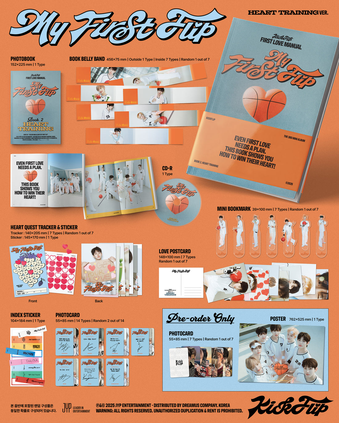 KickFlip The 3rd Mini Album My First Flip (Heart Training ver. / Make A Wish ver. / My First Love  Song ver.)
